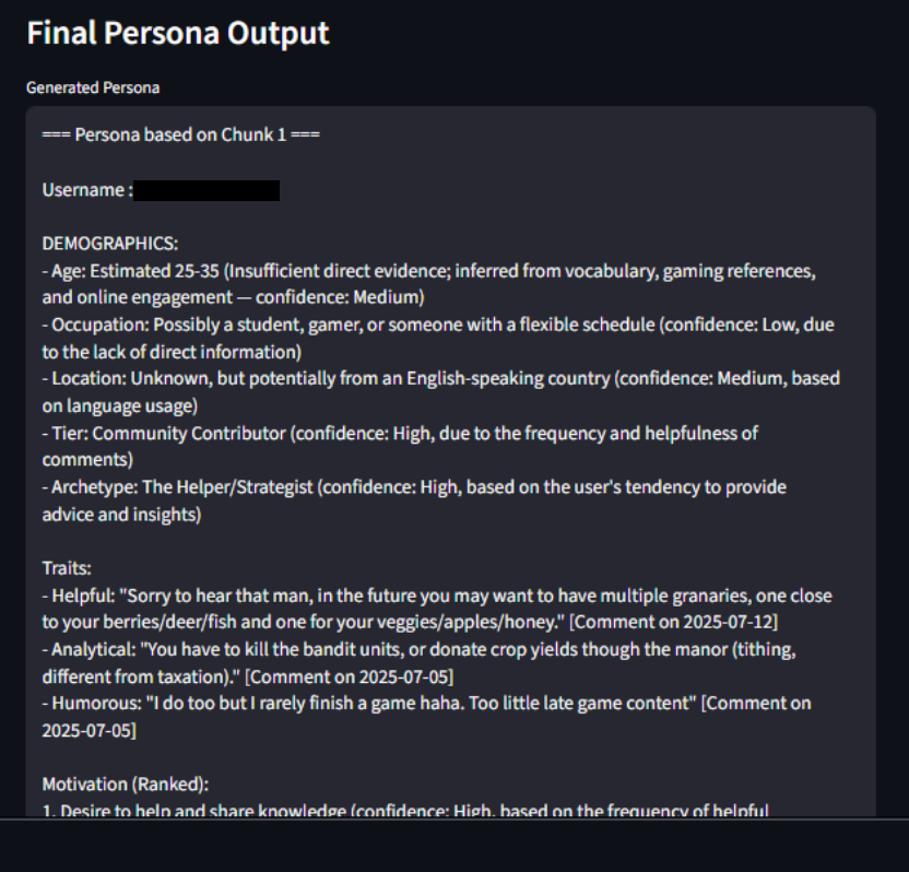 LLM-based Reddit user persona generation system – Reddit-Persona